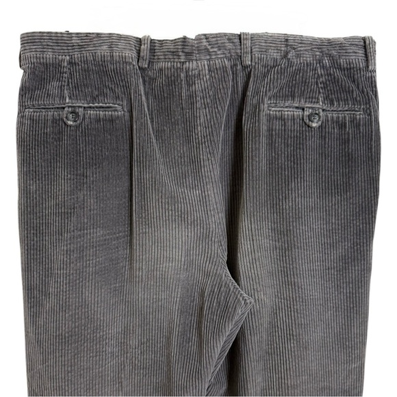 Vtg Corduroy Trouser Pants Men’s Size 40 = XL Grey Cotton Made in Italy 80s 90s - Picture 4 of 7